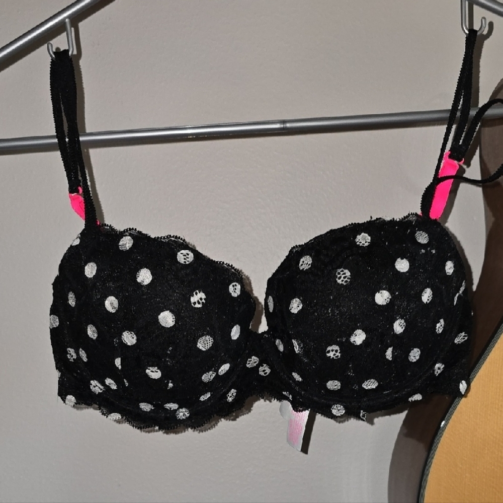 Black and White Polka Dot Bra